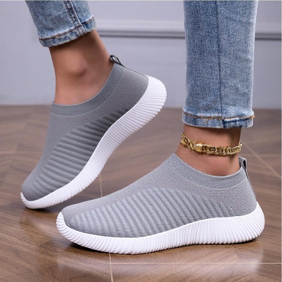 Chaussures De Tennis Légères Athlétiques Décontractées À Enfiler Pour Femme