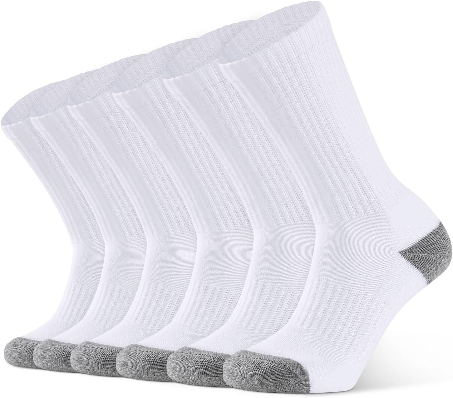 6 Paires Chaussettes De Sport Homme 39-42 43-46 En Coton Respirantes Renforcées Confortables Pour Running Tennis Randonnée Cyclisme En Blanc Noir Gris
