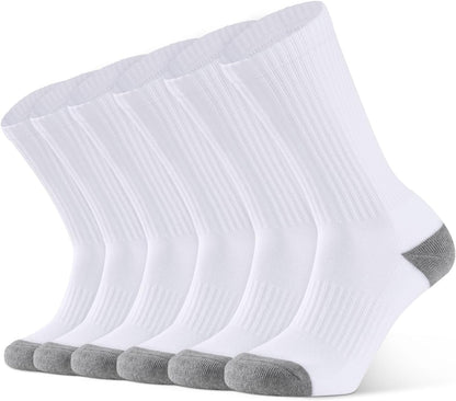 6 Paires Chaussettes De Sport Homme 39-42 43-46 En Coton Respirantes Renforcées Confortables Pour Running Tennis Randonnée Cyclisme En Blanc Noir Gris