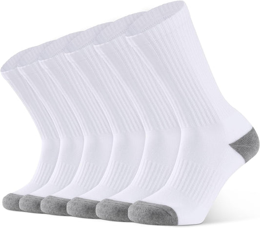 6 Paires Chaussettes De Sport Homme 39-42 43-46 En Coton Respirantes Renforcées Confortables Pour Running Tennis Randonnée Cyclisme En Blanc Noir Gris