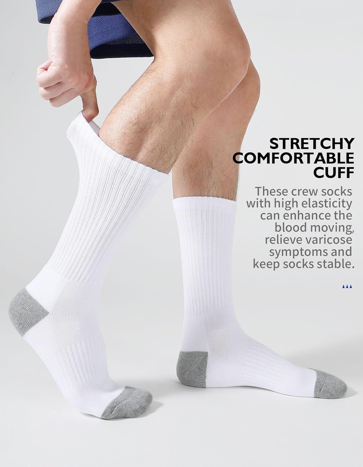 6 Paires Chaussettes De Sport Homme 39-42 43-46 En Coton Respirantes Renforcées Confortables Pour Running Tennis Randonnée Cyclisme En Blanc Noir Gris