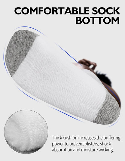 6 Paires Chaussettes De Sport Homme 39-42 43-46 En Coton Respirantes Renforcées Confortables Pour Running Tennis Randonnée Cyclisme En Blanc Noir Gris
